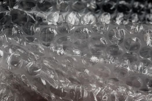 crumpled air bubble wrap - real life close-up background.