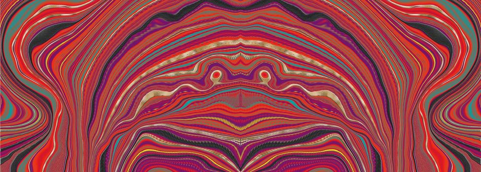 abstract material textile texture. Liquid dynamic red gradient waves. Digital background with different bright vivid colors in dynamic composition. Fluid texture. Illustration