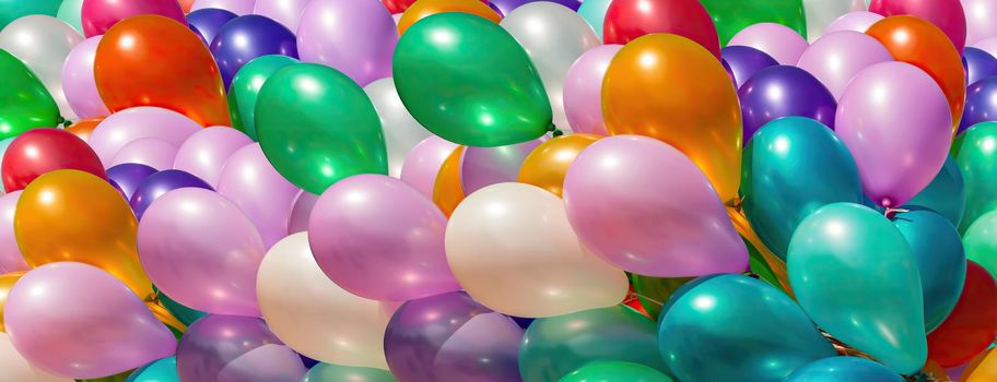 Bunch of colorful balloons. Abstract holiday background 