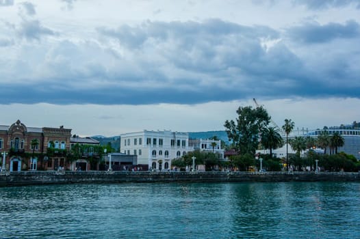 Sukhumi, Abkhazia. City landscape with sights.