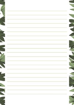 Grid paper. Abstract striped background with color horizontal lines. Printing paper note on floral background. Optimal A4 size. Geometric pattern for school, copybooks, notebooks, diary, notes, books.