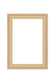 Squared golden vintage wooden frame for your design. Vintage cover. Place for text. Vintage antique gold beautiful rectangular frames for paintings or photographs. Template vector illustration.