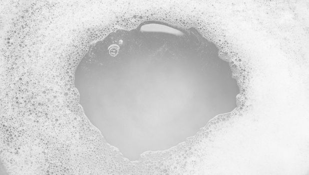 Frame made of detergent foam bubble. Top view