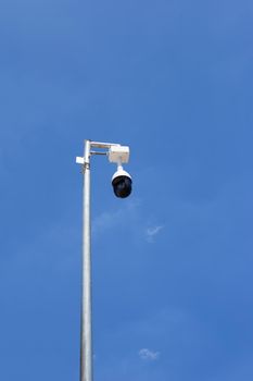 CCTV Camera security  on blue sky