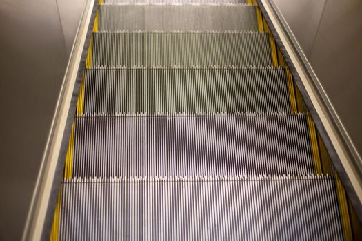 Close up of escalator in shopping mall