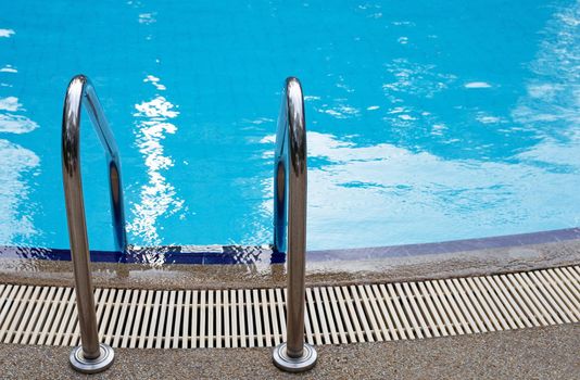 Outdoor swimming pool with stair