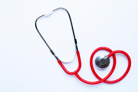 Stethoscope on white background. copy space