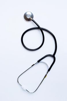 Stethoscope on white background. copy space