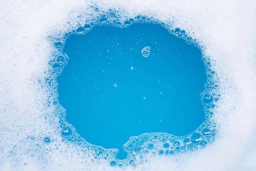 Frame made of detergent foam bubble. Top view