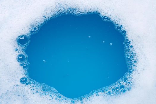 Frame made of detergent foam bubble. Top view