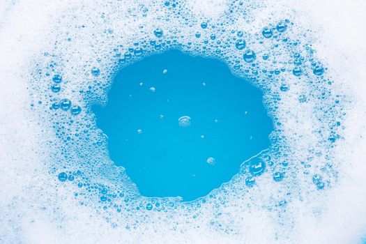Frame made of detergent foam bubble. Top view