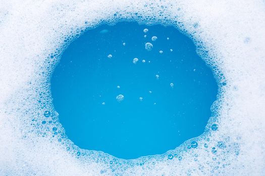 Frame made of detergent foam bubble. Top view