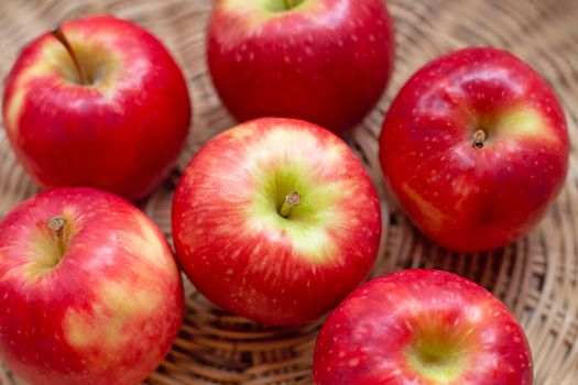 Fresh apples in a basket