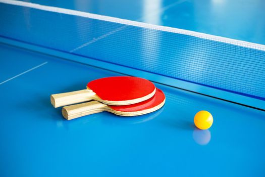 Table tennis equipment racket, ball and net