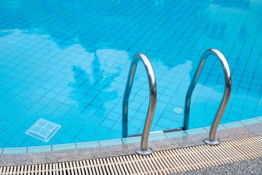 Outdoor swimming pool with stair