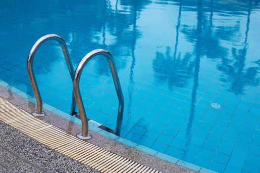 Outdoor swimming pool with stair
