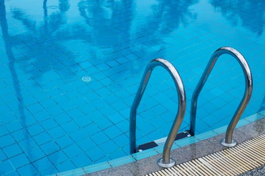 Outdoor swimming pool with stair