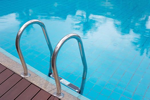 Outdoor swimming pool with stair