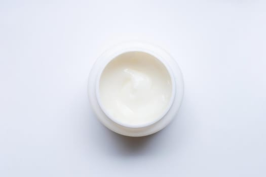 Cosmetic product on  a white background. Top view