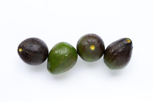Avocado on white background. Top view
