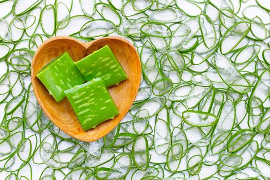 Aloe vera is a popular medicinal plant for health and beauty. Top view