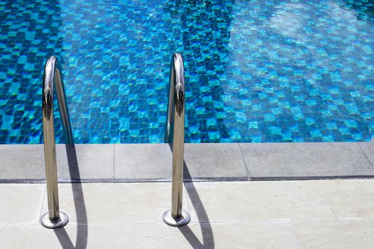 Outdoor swimming pool with stair