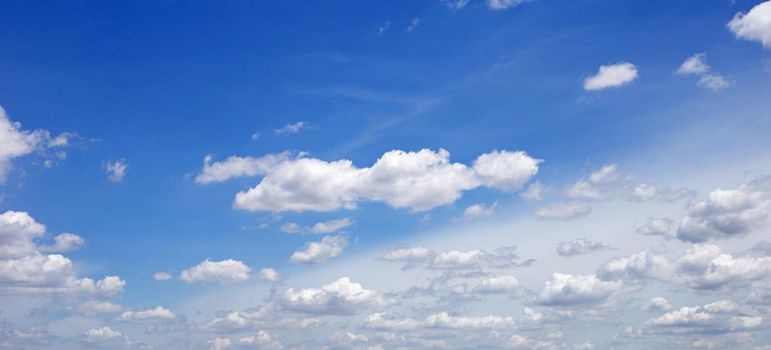 Blue sky background with cloud. Copy space