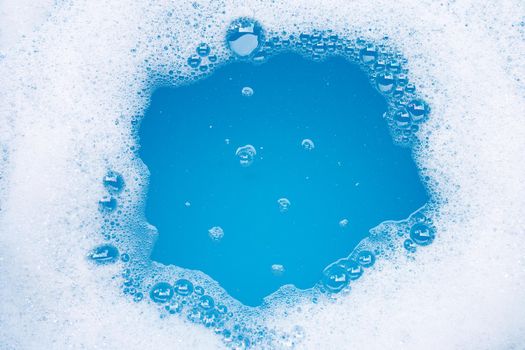 Frame made of detergent foam bubble. Top view