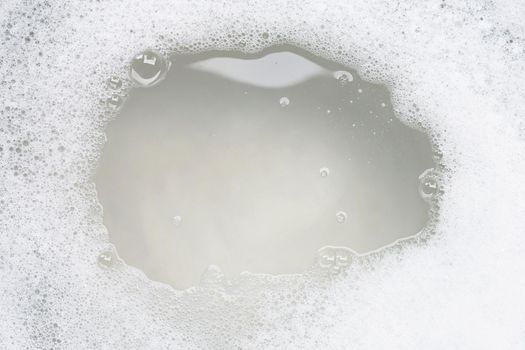 Frame made of detergent foam bubble. Top view