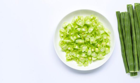 Moringa oleifera isolated on white background.