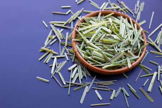 organic dried lemongrass. Herb for tea concept