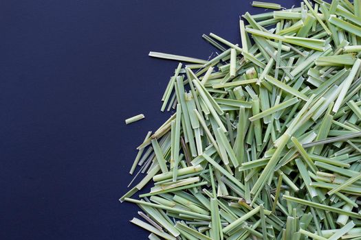 Organic lemongrass on dark background.