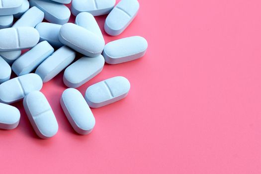 "PrEP" ( Pre-Exposure Prophylaxis). used to prevent HIV on pink background.
