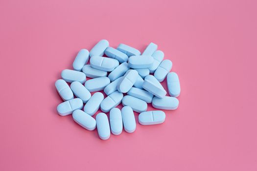 "PrEP" ( Pre-Exposure Prophylaxis). used to prevent HIV. Pink background.