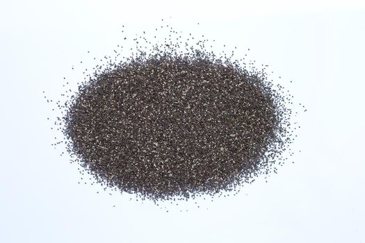 Chia seeds isolated on white background.