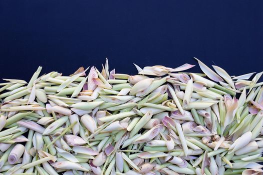 Organic lemongrass on dark background.