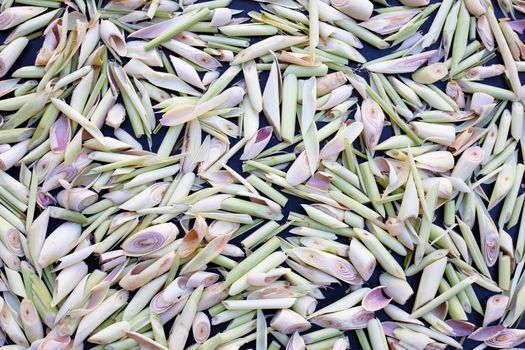 Organic lemongrass on dark background.