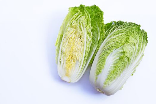 Chinese cabbage on white background.