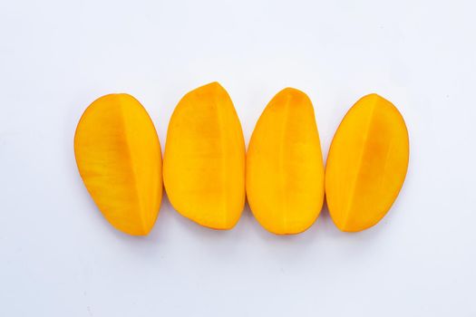 Tropical fruit, Mango on white background.
