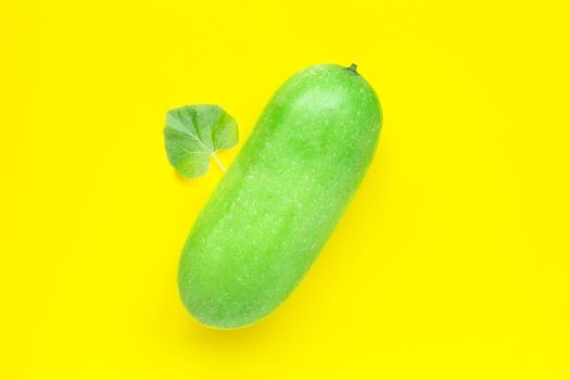 Winter melon on yellow background.