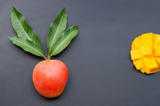 Tropical fruit, Mango  on dark background.