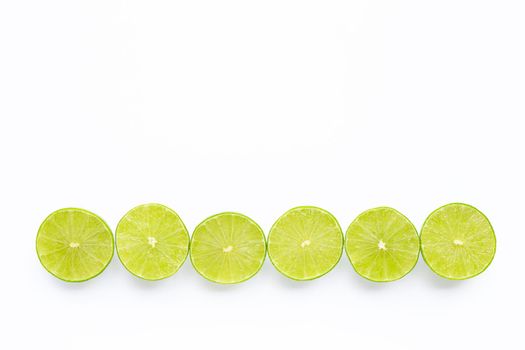 Limes isolated on white.