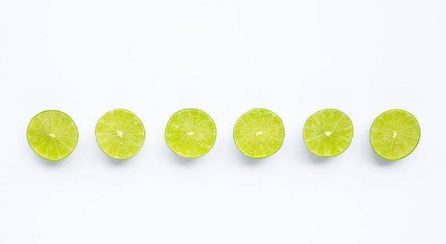 Limes isolated on white background.