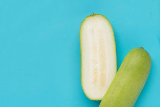 Winter melon on blue background.