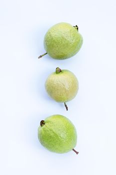 Fresh guava on white background.