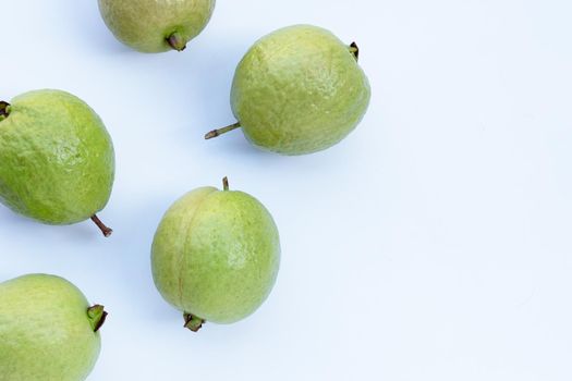 Fresh guava on white background.