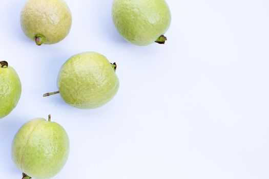 Fresh guava on white background.