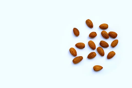 Almonds isolated on white background