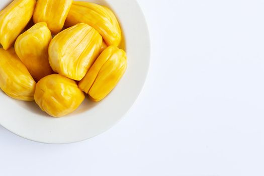 Ripe Jackfruit isolated on white background.