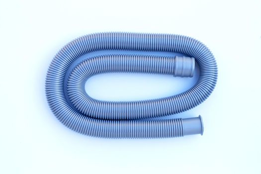 Plastic drain pipe on white background. 